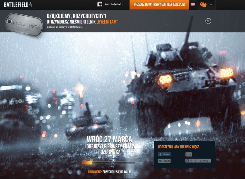 Ruszya oficjalna strona o Battlefield 4 