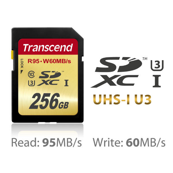 Karta TRANSCEND SDXC do nagrywania 4K o pojemnoci 256GB 