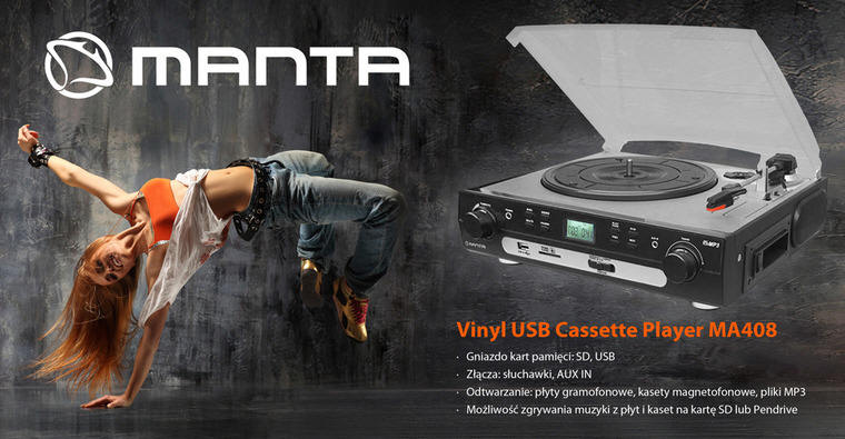 Manta Vinyl USB Cassette Player MA408