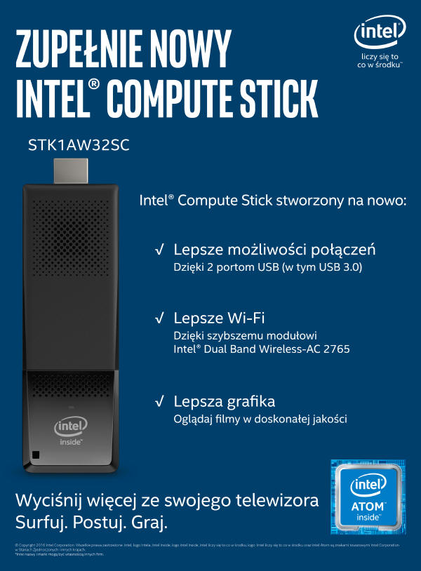 Intel Compute Stick nowej generacji ju dostpny w Polsce