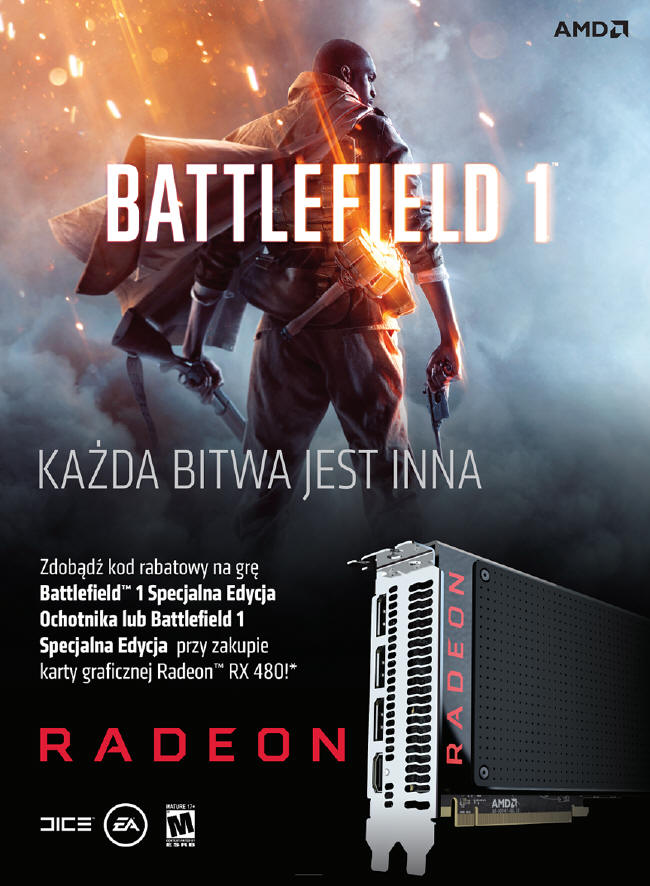 Radeon RX 480 z Battlefield 1 i dodatkami