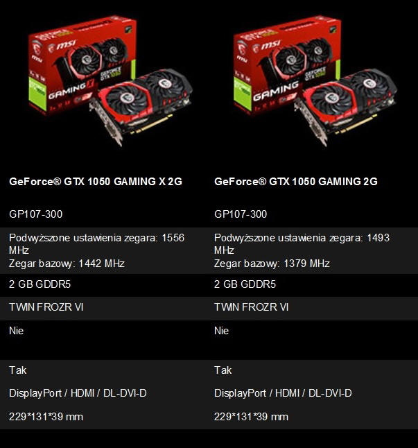MSI GeForce GTX 1050-1050 Ti