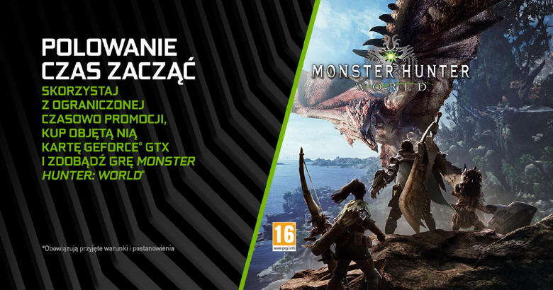 Gra Monster Hunter: World za darmo z kartami graficznymi GeForce GTX