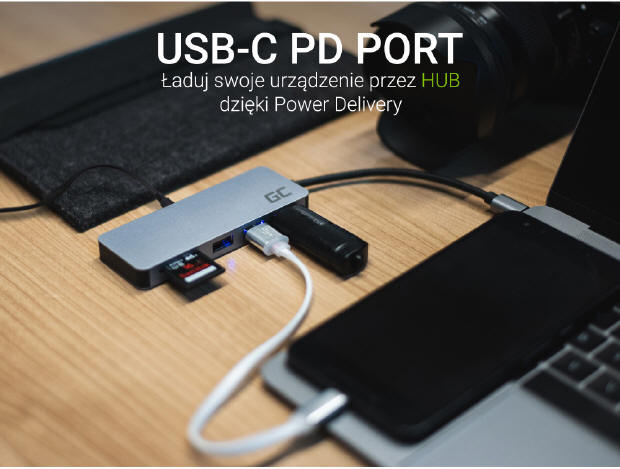 Uniwersalny hub Green Cell USB-C 7 w 1