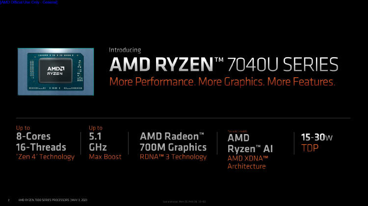 AMD Ryzen 7040U - nowa seria procesorw dla ultrasmukych laptopw