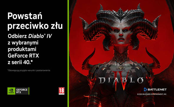 Kup KFA2 GeForce RTX 4080 16 GB SG 1-Click OC i zgarnij Diablo IV
