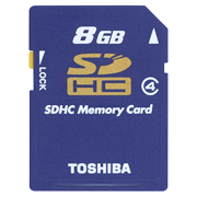 Obrazek Toshiba przedstawia 8GB karty SDHC