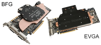 Obrazek GeForce GTX 280 na wodzie - BFG i EVGA