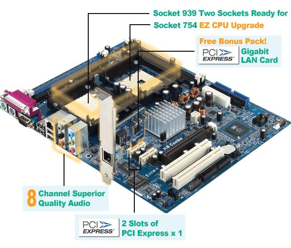 Obrazek ASrock K8 SiS 755Fx Socket 754+939 Combo Board