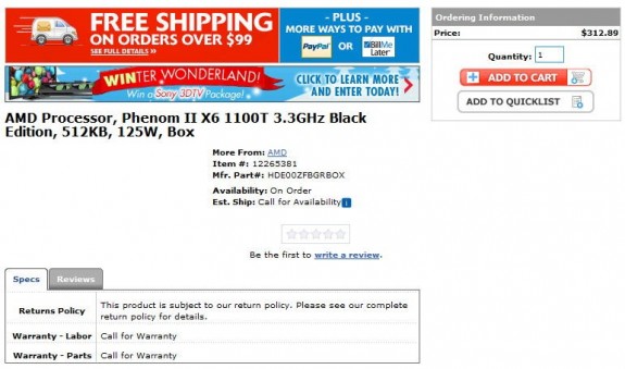 Phenom II X6 1100T w przedsprzeday