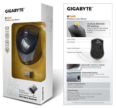 Gigabyte M7800E - bezprzewodowa mysz...