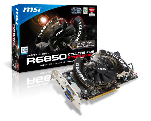 MSI wprowadza na rynek R6850 Cyclone 1GD5 Power Edition