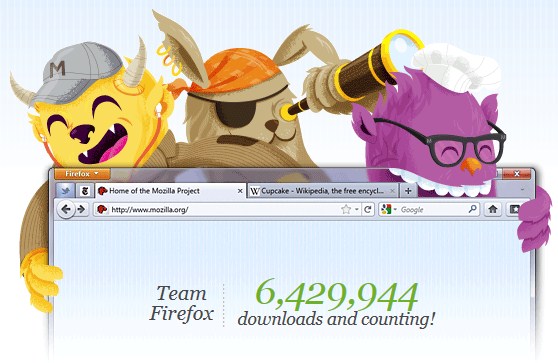 Firefox przekroczy 6 milionw pobra w 24h