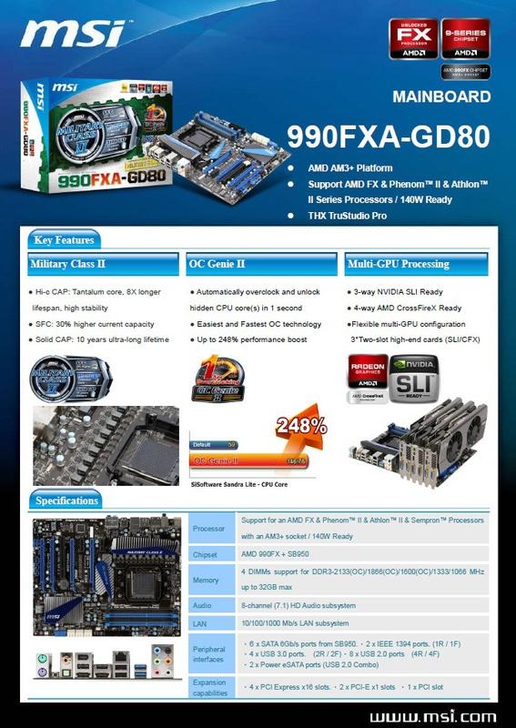 MSI 990FXA-GD80 dla procesorw Bulldozer