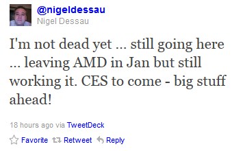 Nigel Dessau  straci prac w AMD?
