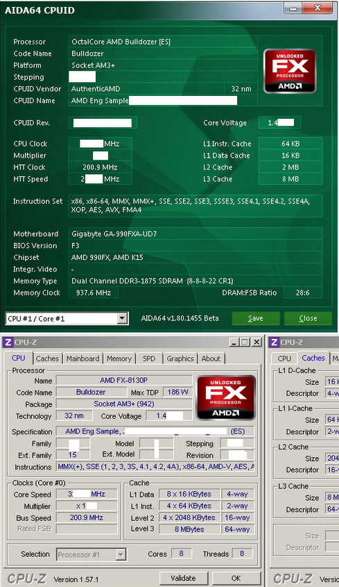 AMD Bulldozer FX-8130P podkrcony do 5.1GHz