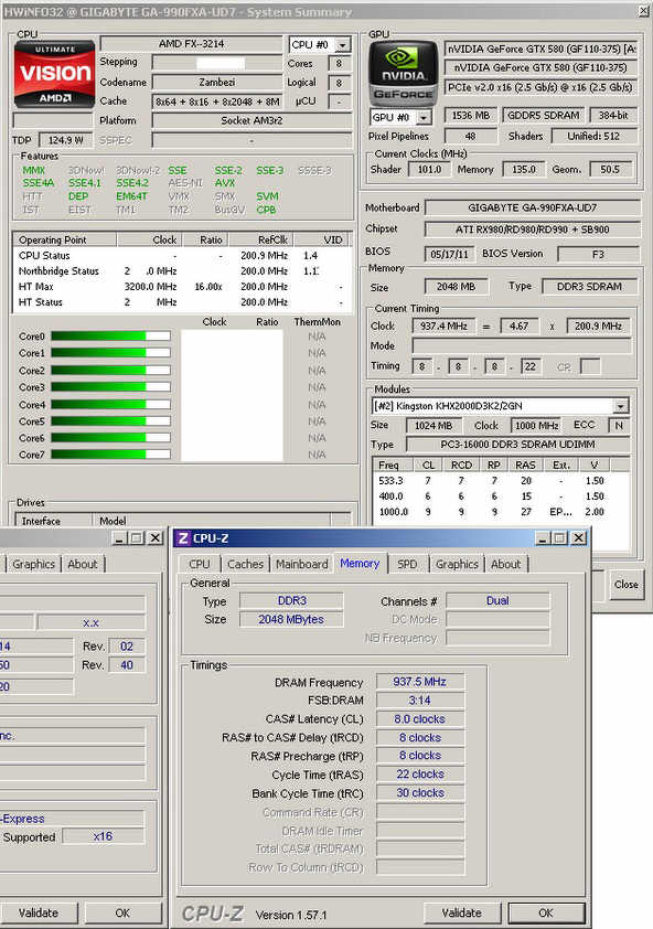 AMD Bulldozer FX-8130P podkrcony do 5.1GHz