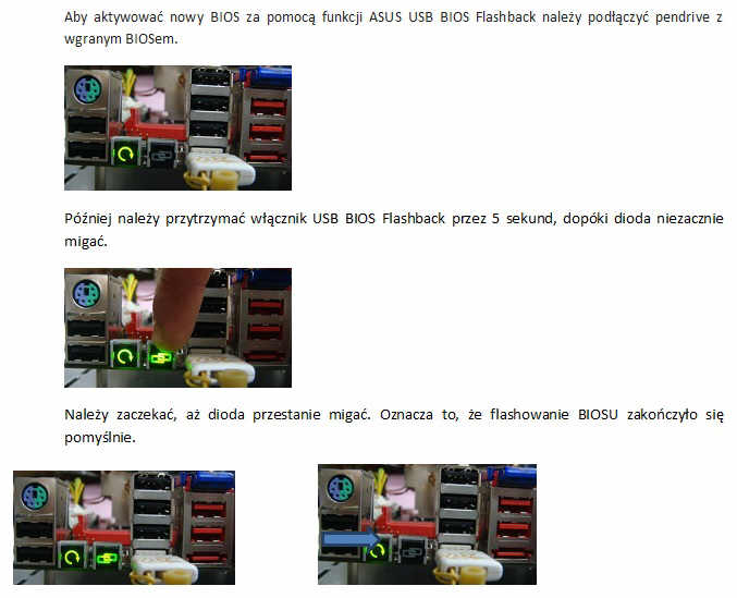 ASUS USB BIOS Flashback uatwienie w testowaniu UEFI BIOS