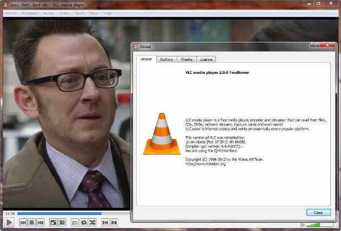 VLC Media Player w wersji 2.0.0