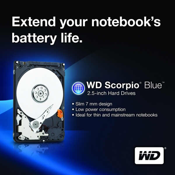 Western Digital WD Scorpio Blue o gruboci 7 mm