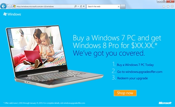 Microsoft przygotowa aktualizacj do Windows 8 za jedyne 15$