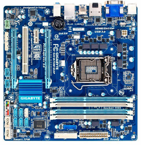 Pyta gwna GIGABYTE GA-B75M-D3P z obsug DASH