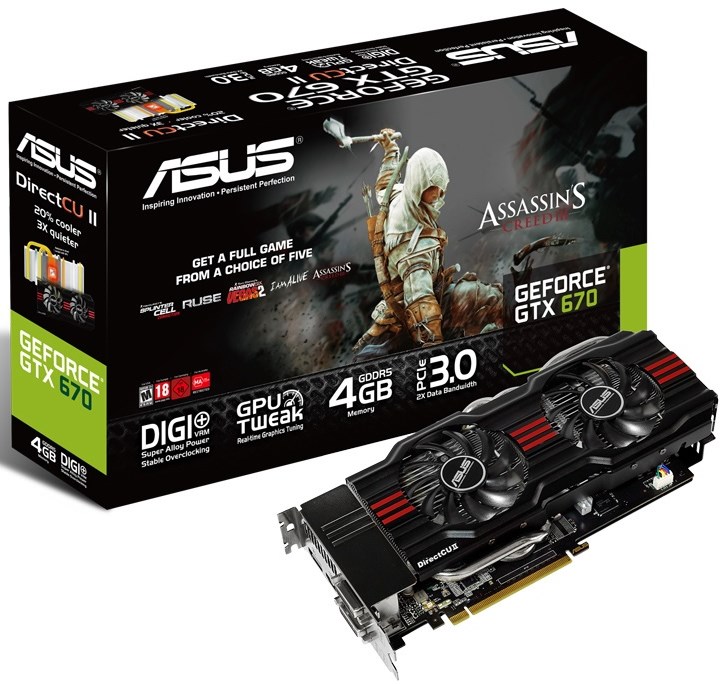 Assasins Creed III wraz z GTX 660\GTX 670 w wersji DirectCu II od Asusa
