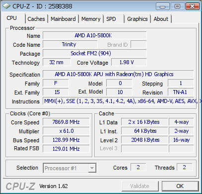 AMD 5800K A10 - 7.86GHz przekroczone na Gigabyte