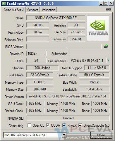 NVIDIA GeForce GTX 660 SE - specyfikacje i wydajno