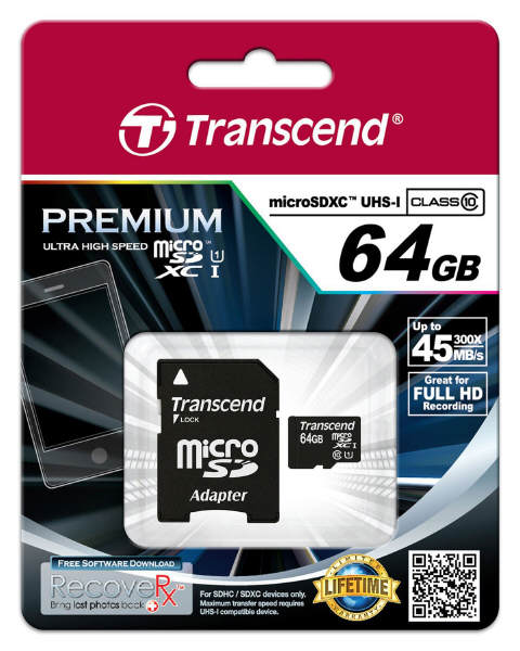 TRANSCEND - 64GB w nowej karcie microSDXC