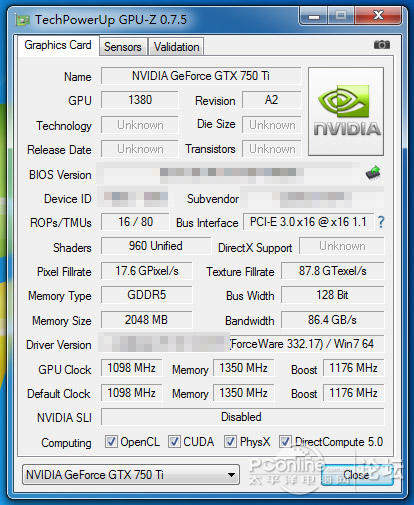 GeForce GTX 750 Ti - wyniki benchmarkw