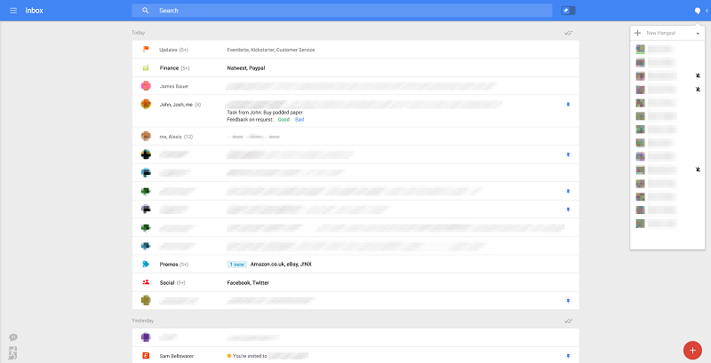 Google Gmail z odświeżonym interfejsem graficznym