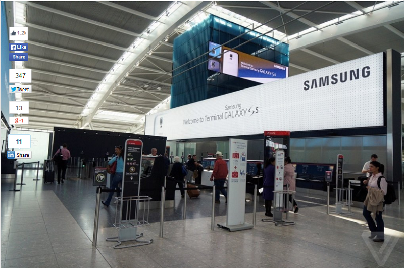 Airport Heatrow w barwach Samsunga Galaxy S5