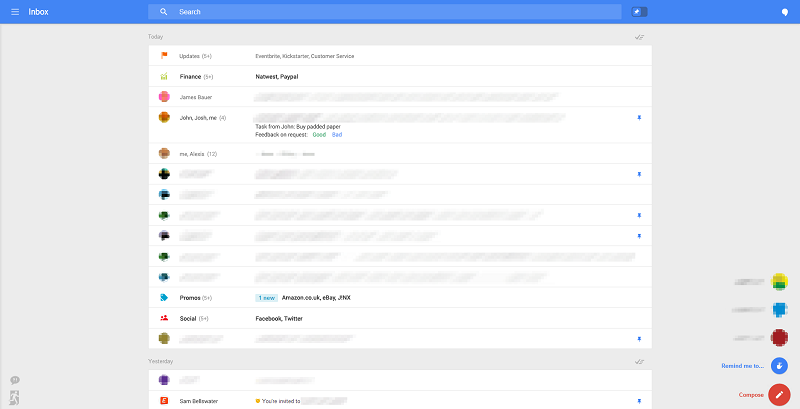 Google Gmail z odświeżonym interfejsem graficznym