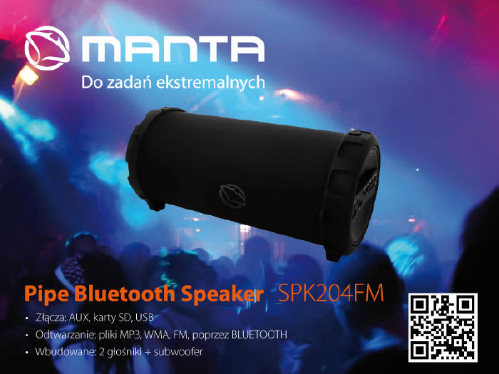 Manta Pipe SPK204FM z wbudowanym subwooferem