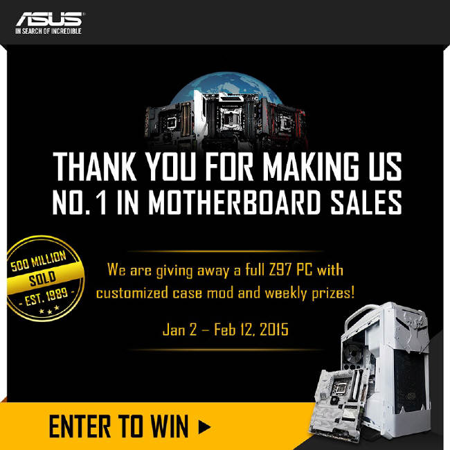ASUS wituje sprzeda 500 milionw pyt gwnych