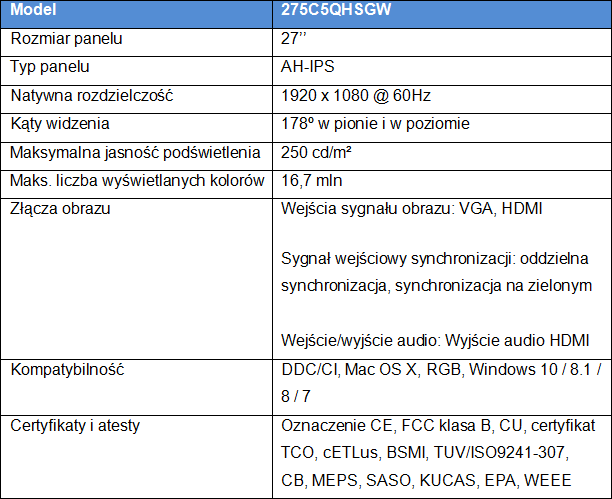 PHILIPS Ambiglow: 27-calowy monitor ze świecącą podstawą