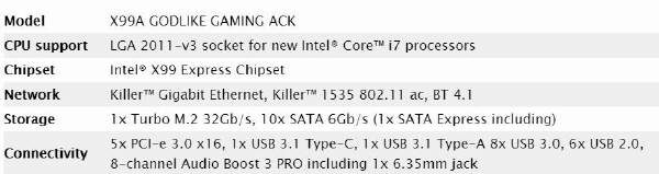 MSI X99A GODLIKE GAMING