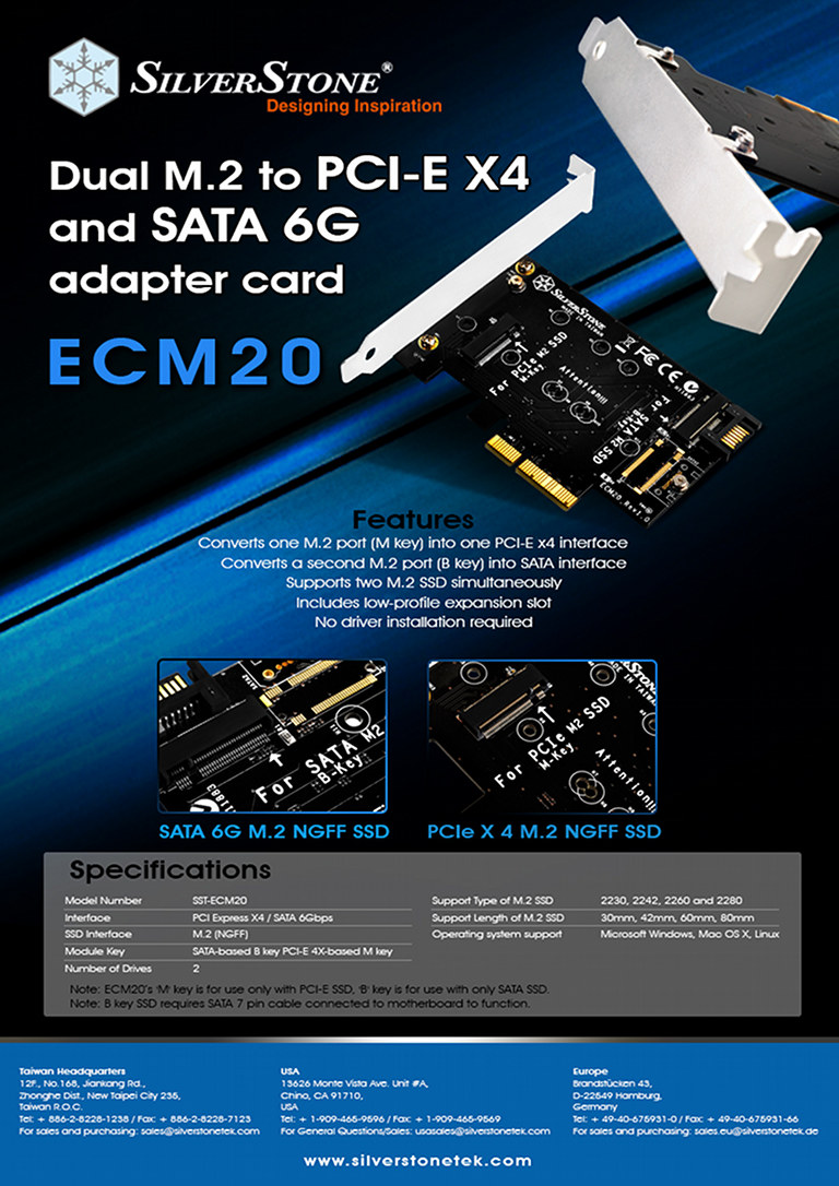 Silverstone ECM 20 - konwerter M.2 na PCI-Ex4
