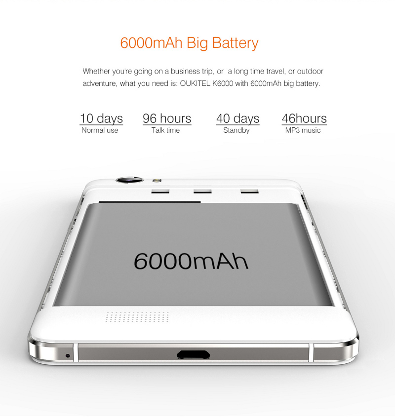 OUKITEL K6000 - smartfon z potężną baterią