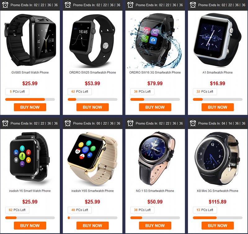 Smartwatchowe szalestwo w GearBest
