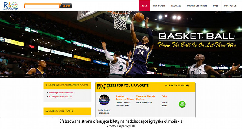 Cyberoszuści sprzedają fałszywe bilety na Igrzyska Olimpijskie