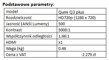 Ultra przenośny projektor Vivitek Qumi Q3 Plus