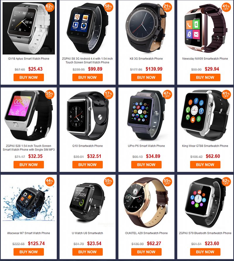 Smartwatchowe szalestwo w GearBest