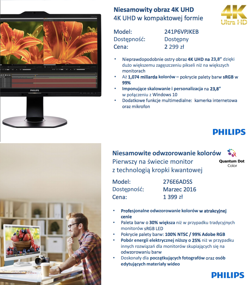 Premierowe produkty Philips i AOC