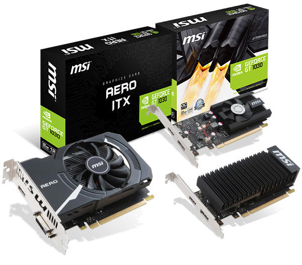 MSI - nowe karty na układach z serii GT1030 firmy NVIDIA
