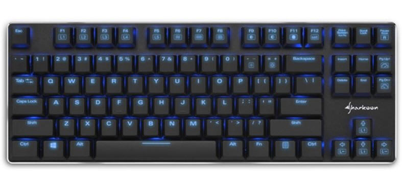 Sharkoon PureWriter TKL - niskoprofilowa, cicha klawiatura mechaniczna