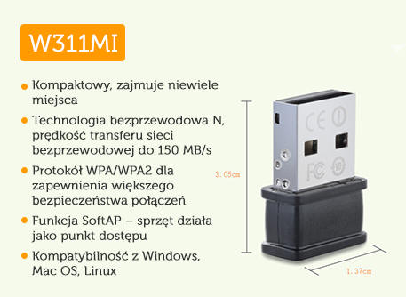 Tenda W311MI – niewielki adapter Wi-Fi