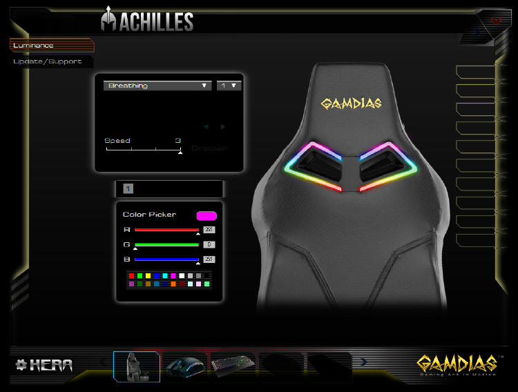 Gamdias - fotel gamingowy z podświetleniem RGB