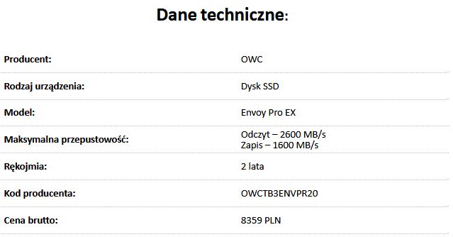 Envoy Pro EX 2TB SSD Thunderbolt 3